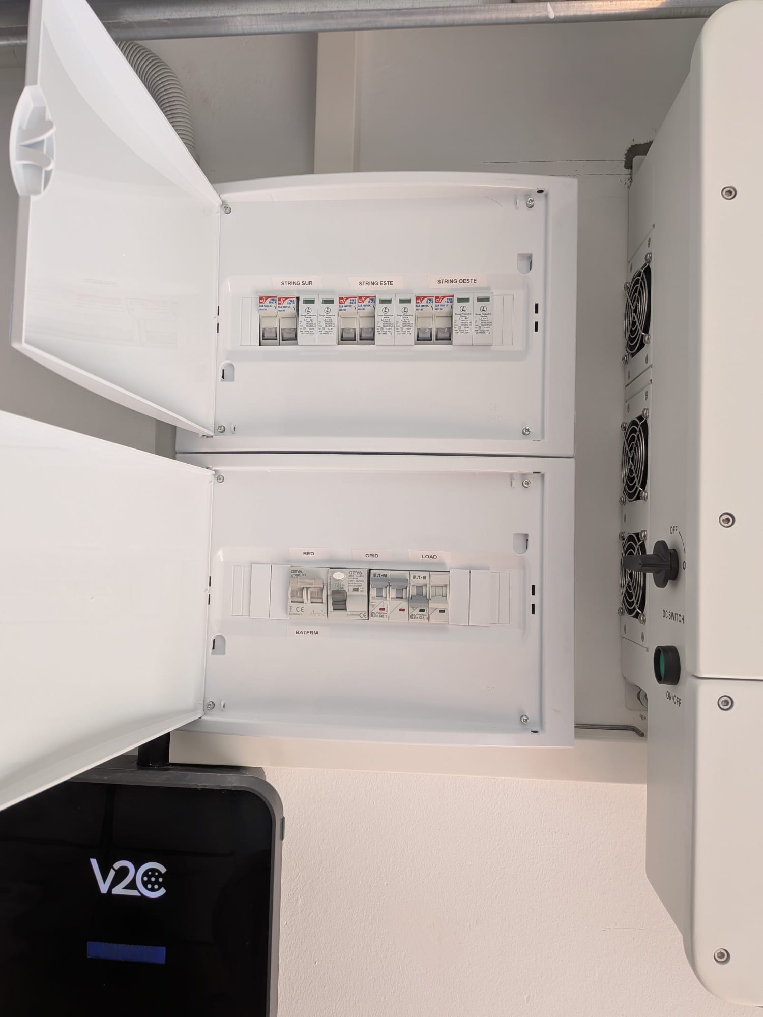 Cuadro eléctrico de instalación fotovoltaica